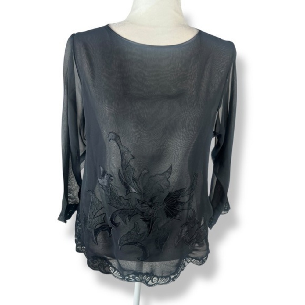 Vintage Victorias Secret Gold Label Sheer Lace Top Size Small Fairy Whimsigoth